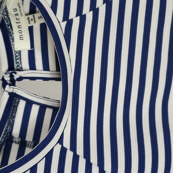 Monteau navy and white striped dress. - Picture 2 of 6